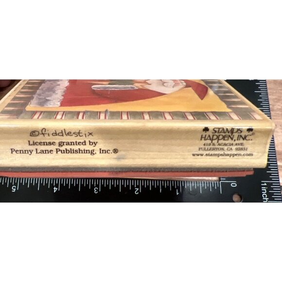 Santa Holding Stars W.M. Rubber Stamp By Stamps Happen Inc. fiddlestix 90376 - Picture 3 of 4